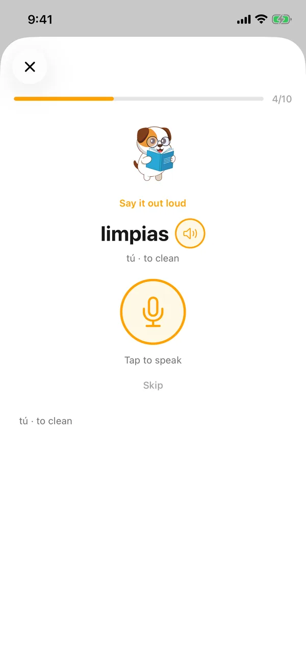 Say it out loud speaking exercise for limpias